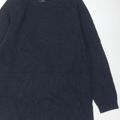 Superdry Women’s Blue UK 10 Knee Length Raglan Jumper Dress