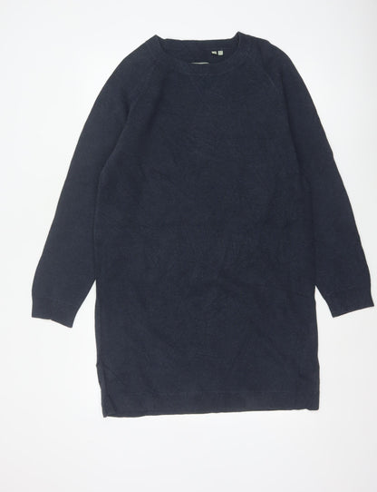 Superdry Women’s Blue UK 10 Knee Length Raglan Jumper Dress