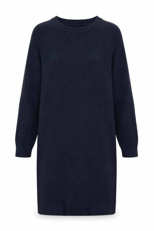 Superdry Women’s Blue UK 10 Knee Length Raglan Jumper Dress