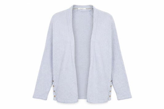 White Stuff Women Blue Size 18 Open Knit Linen Cotton Cardigan