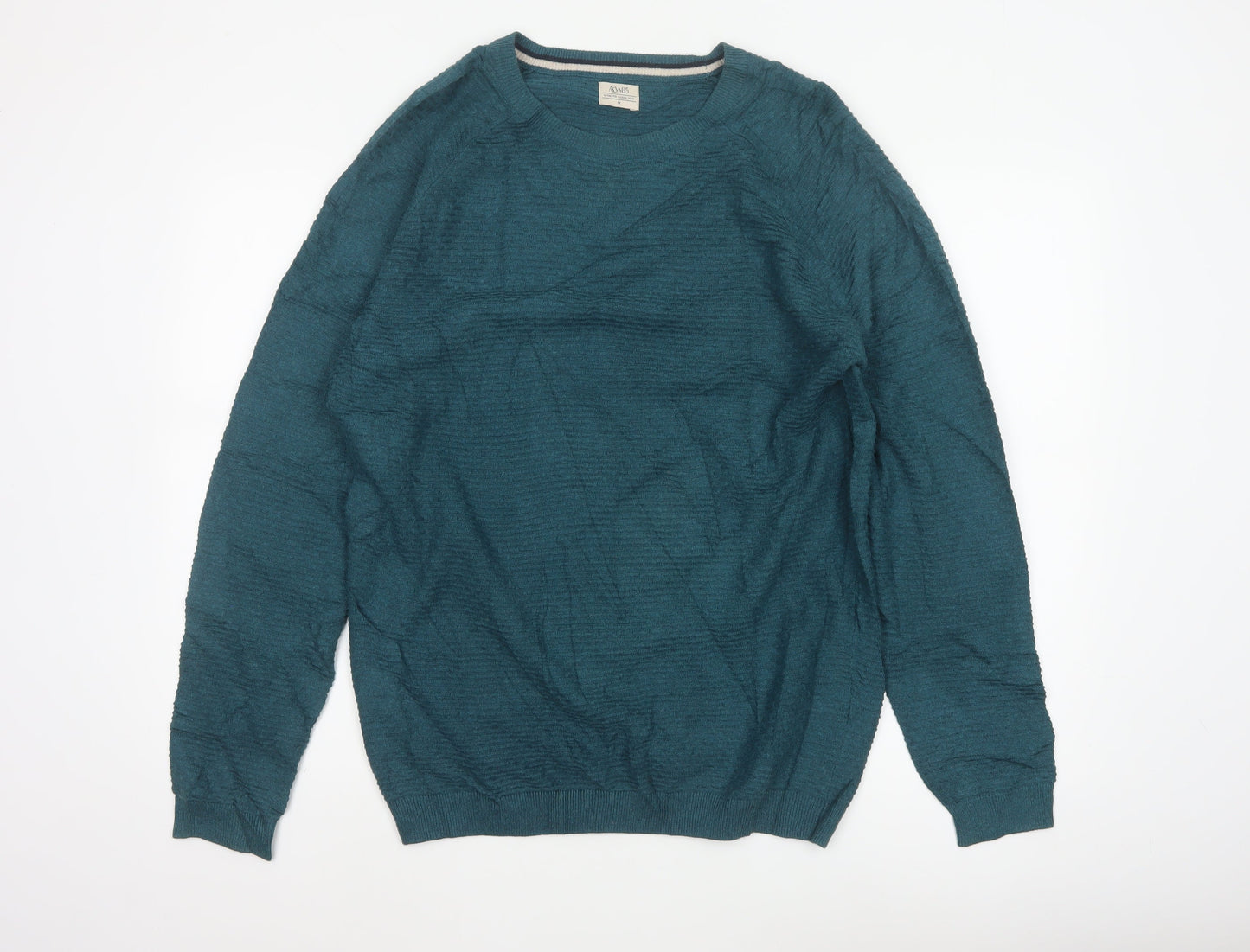 ACW85 Men’s Green Medium Cotton Crew Neck Knit Pullover Jumper