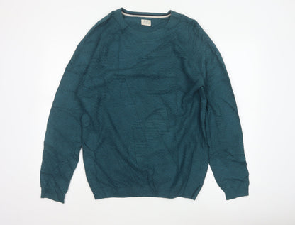 ACW85 Men’s Green Medium Cotton Crew Neck Knit Pullover Jumper