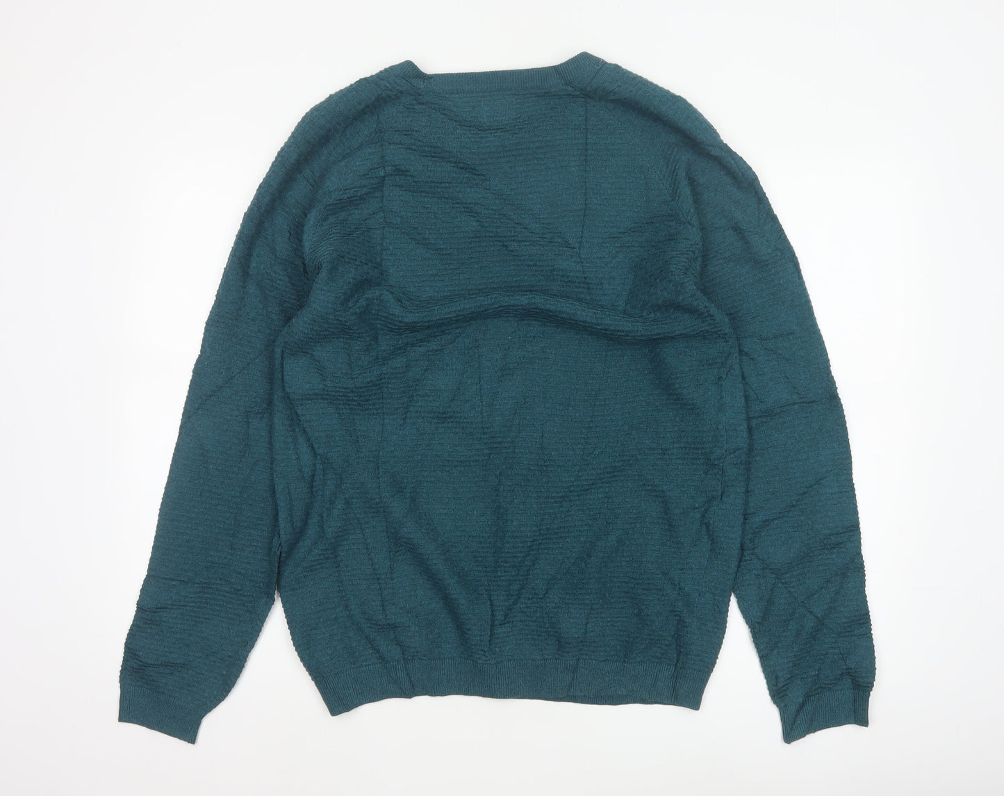 ACW85 Men’s Green Medium Cotton Crew Neck Knit Pullover Jumper