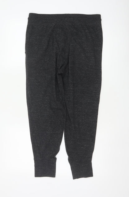 Nike Women’s Grey M Cotton Blend Logo Drawstring Cuffed Jogger Trousers