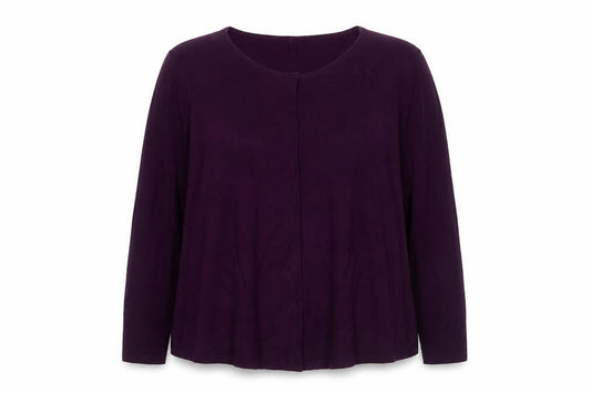 Phase Eight Women Purple Size 16 Open Front Cowl Neck Knit Cardigan
