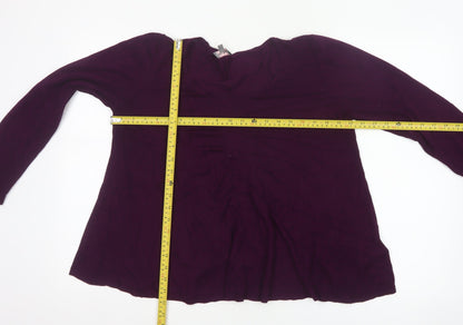 Phase Eight Women Purple Size 16 Open Front Cowl Neck Knit Cardigan