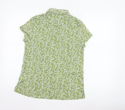 Seasalt Cornwall Women Green Floral Organic Cotton Shirt UK 12