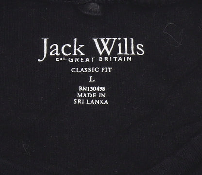 Jack Wills Men’s Black L Classic Fit Cotton Logo T-Shirt