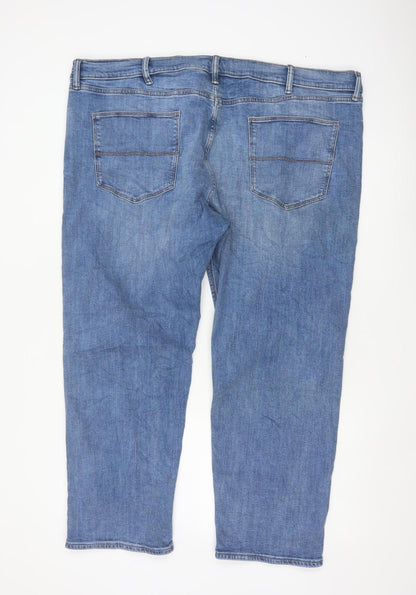 Marks and Spencer Men's Blue 46 29 Straight Fit Stretch Jeans