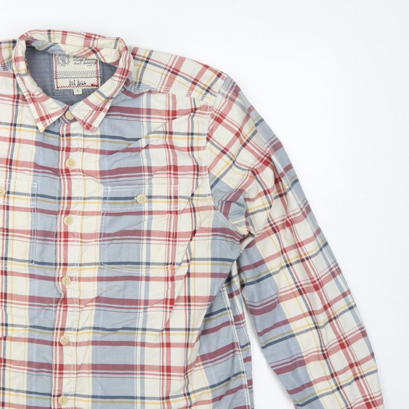 Fat Face Men’s Multicoloured Plaid Button-Down Shirt Size L Long Sleeve