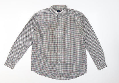James Pringle Men's Multicoloured Check Shirt L Long Sleeve Button-Down