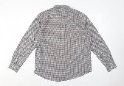 James Pringle Men's Multicoloured Check Shirt L Long Sleeve Button-Down