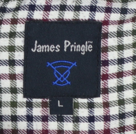 James Pringle Men's Multicoloured Check Shirt L Long Sleeve Button-Down