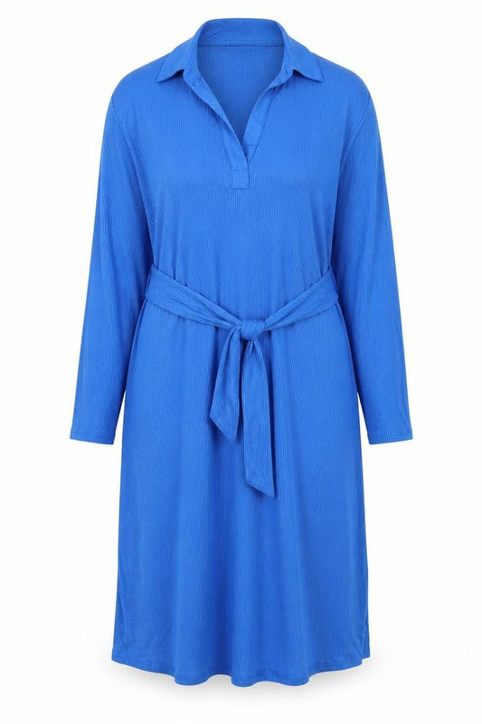 Marks and Spencer Women Blue UK 20 Long Shirt Dress Belted