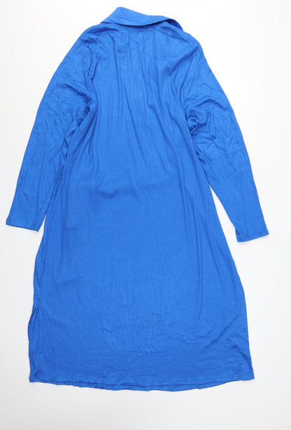 Marks and Spencer Women Blue UK 20 Long Shirt Dress Belted