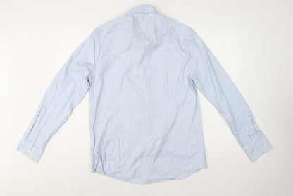 Marks & Spencer Men’s Blue L Slim Fit Stretch Button-Down Shirt
