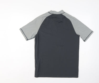 Mountain Warehouse Men’s Black Grey M Athletic Rash Guard T-Shirt