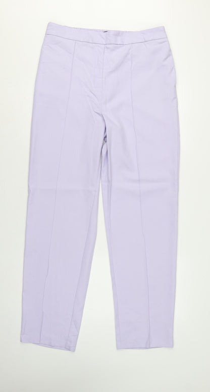 Marks and Spencer Women Purple UK 16 Long Straight Dress Trousers