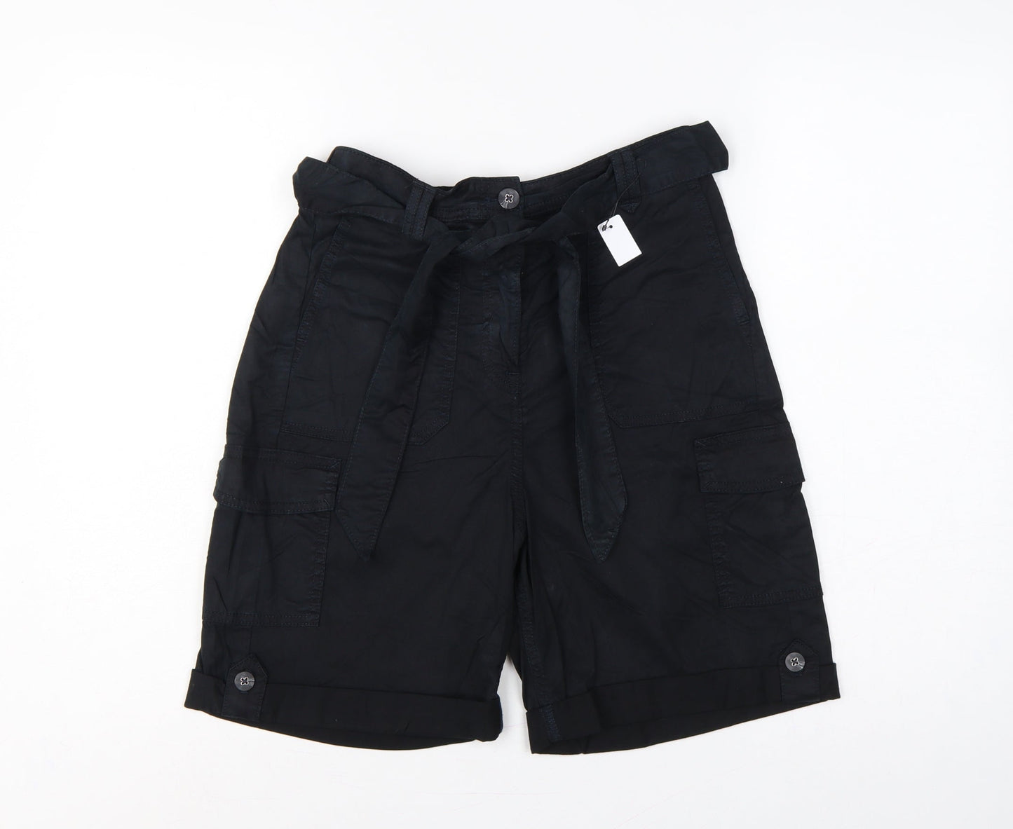 Marks and Spencer Women’s Black Size 8 Cargo Belted Shorts