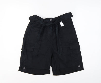 Marks and Spencer Women’s Black Size 8 Cargo Belted Shorts