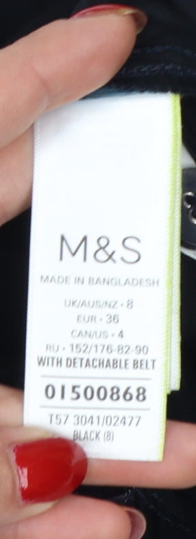 Marks and Spencer Women’s Black Size 8 Cargo Belted Shorts