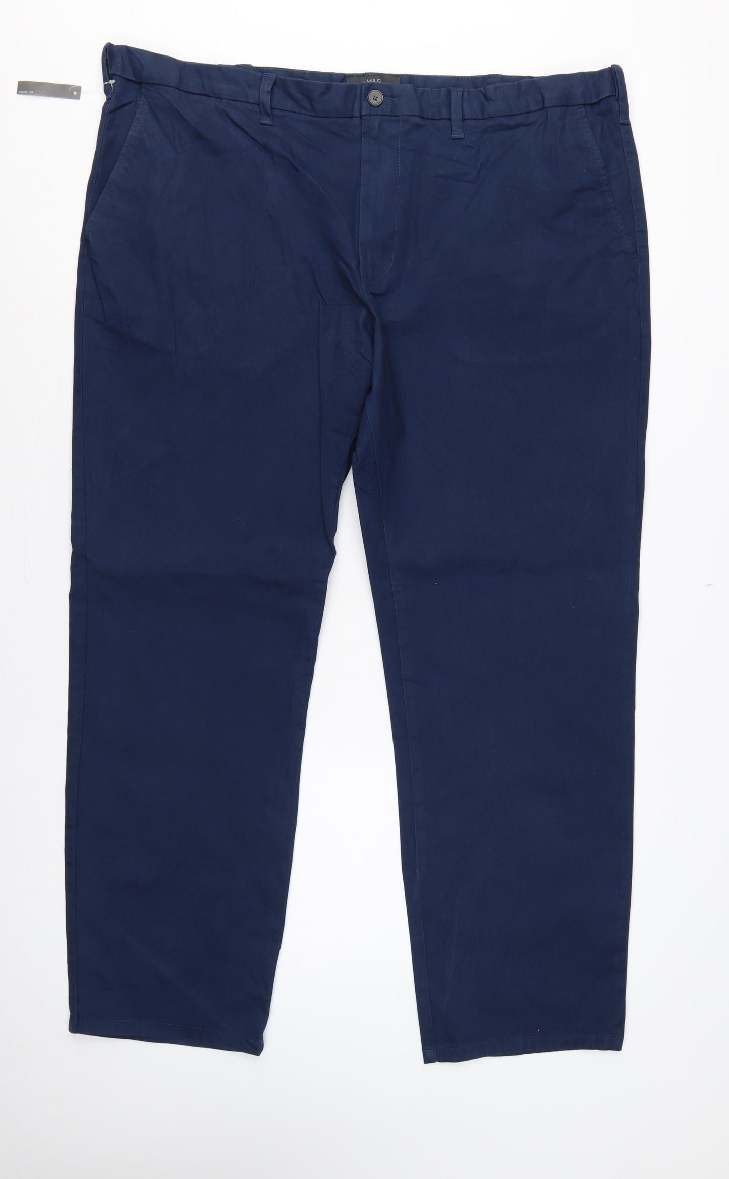 Marks and Spencer Men Blue 44 Chino Trousers 44W 31L Stretch