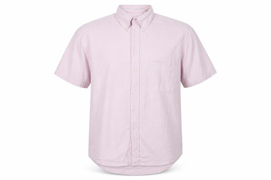 Front view of Thomas Pinkberry Men’s Pink L Classic Button-Up Oxford Shirt