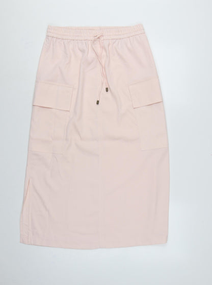 Marks & Spencer Women Pink UK 10 Cargo Long Skirt Pockets