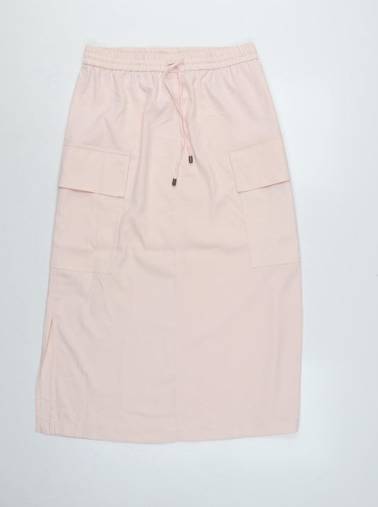 Marks & Spencer Women Pink UK 10 Cargo Long Skirt Pockets