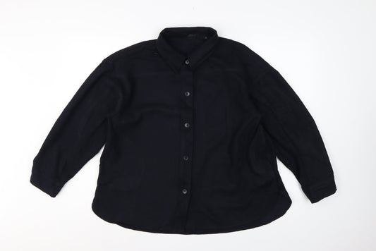 UNIQLO Women’s Black XS Basic Collared Long Sleeve Button-Up Shirt