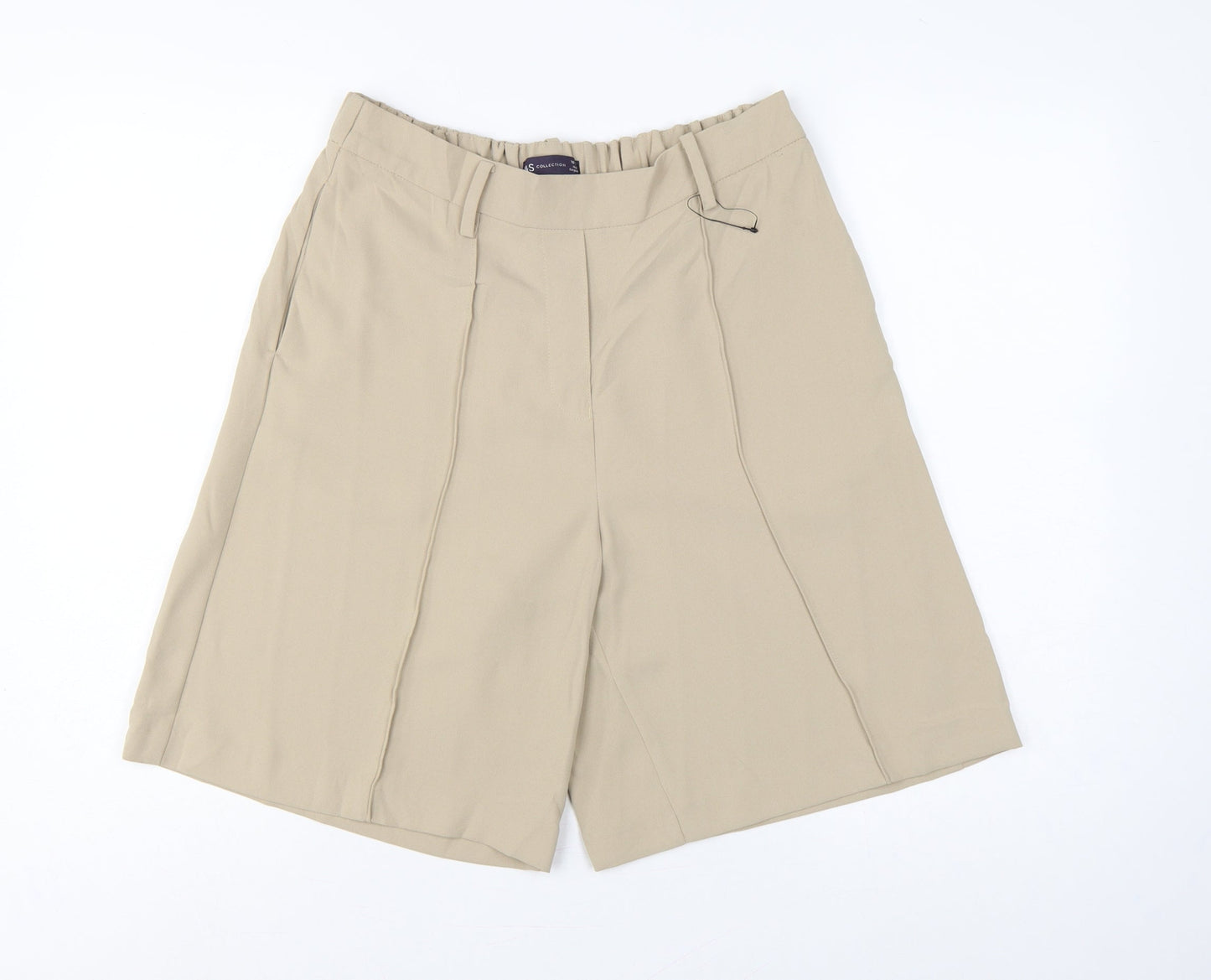 Marks and Spencer Women Beige UK 10 Culotte Shorts Pockets