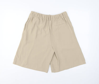 Marks and Spencer Women Beige UK 10 Culotte Shorts Pockets