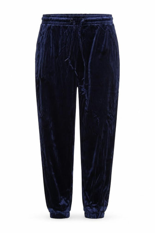 Stradivarius Women’s Blue Velvet Jogger Trousers Size L Elastic Waist