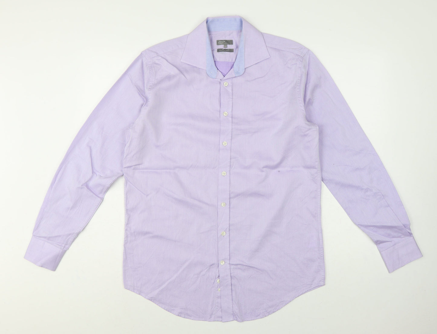 Jaeger Men’s Purple 15.5 Regular Fit Pure Cotton Formal Shirt