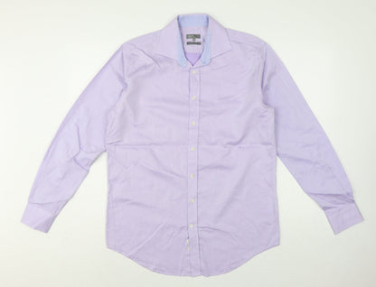 Jaeger Men’s Purple 15.5 Regular Fit Pure Cotton Formal Shirt