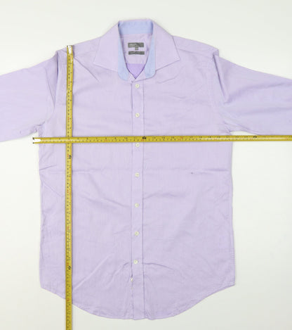 Jaeger Men’s Purple 15.5 Regular Fit Pure Cotton Formal Shirt