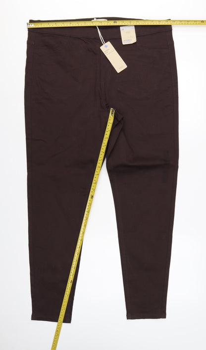 Marks & Spencer Women Brown Size 20 Long High Rise Skinny Jeggings