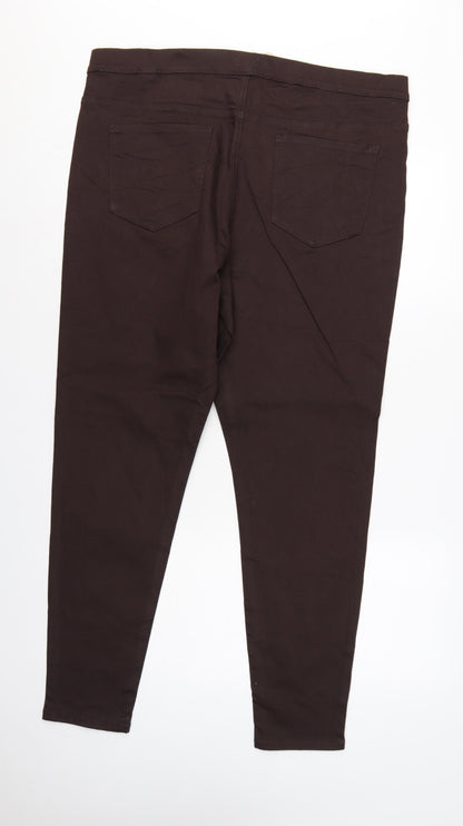 Marks & Spencer Women Brown Size 20 Long High Rise Skinny Jeggings