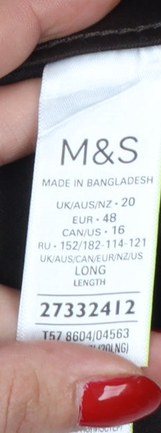 Marks & Spencer Women Brown Size 20 Long High Rise Skinny Jeggings