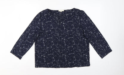 Betty & Co Women Blue UK 12 Geometric Kimono Sleeve 3/4 Blouse