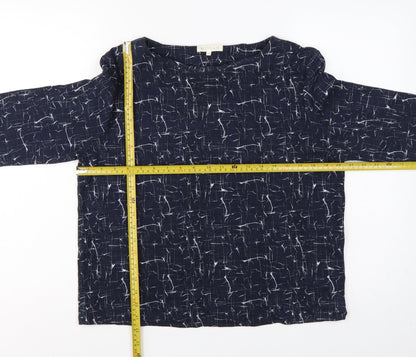 Betty & Co Women Blue UK 12 Geometric Kimono Sleeve 3/4 Blouse
