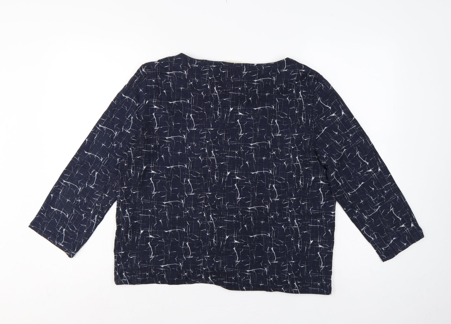 Betty & Co Women Blue UK 12 Geometric Kimono Sleeve 3/4 Blouse