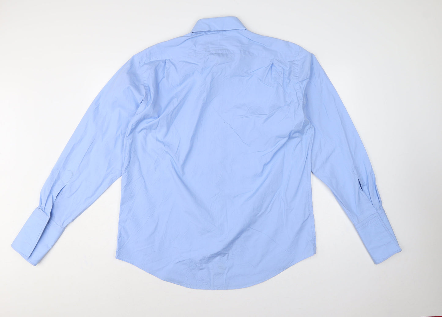 Hawes & Curtis Men's Blue 16.5 Cotton Windsor Formal Dress Shirt