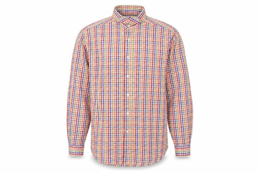 Front view of Next Men’s Multicoloured Check Cotton Button-Up Shirt L Long Sleeve