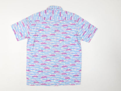 Jac Tissot Men's Multicoloured M Car Print Cotton Short Sleeve Shirt