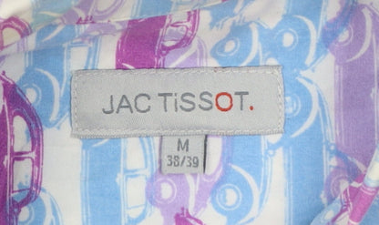Jac Tissot Men's Multicoloured M Car Print Cotton Short Sleeve Shirt