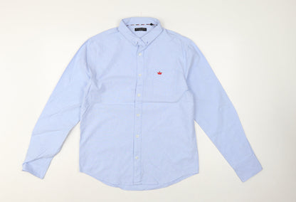 Brave Soul Men’s Blue M Cotton Button Down Long Sleeve Shirt