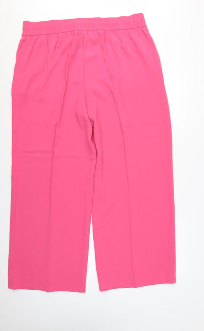 Marks & Spencer Women Pink Size 20 Wide High Rise Trousers
