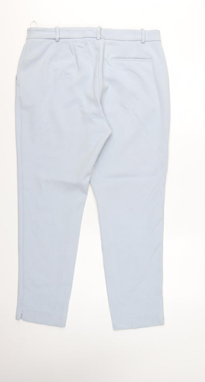 M&S Women Grey UK 18 Long Tapered Tailored Dress Trousers NWT