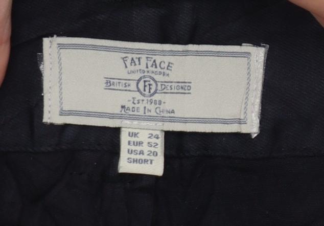 Fat Face Men’s Black Size 24 Tapered Stretch Cotton Blend Jeans Short
